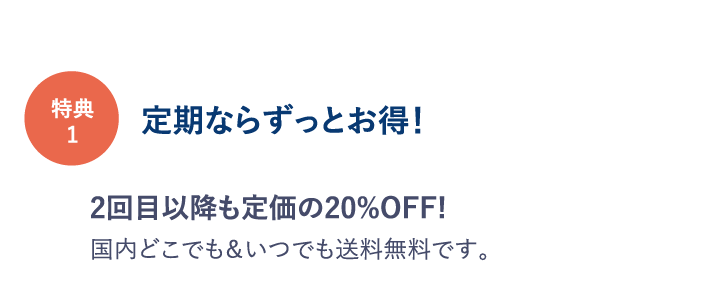 特典１ 定期ならずっとお得！