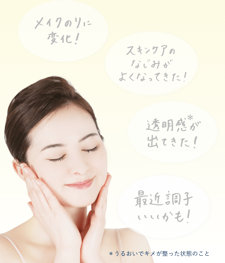 メイクのりに変化！、スキンケアのなじみがよくなってきた！、最近調子いいかも！透明感が出てきた！