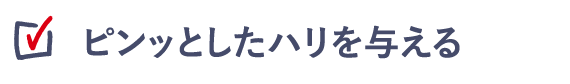 ピンッとしたハリを与える